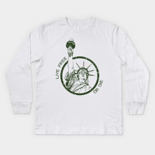 Live Free of Die Statue of Liberty Kids Long Sleeve T-Shirt